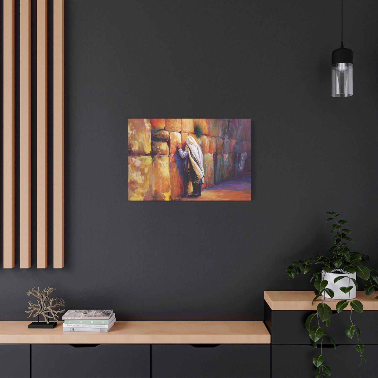 Praying at the Kotel (Western Wall ) Canvas | Jewish Art