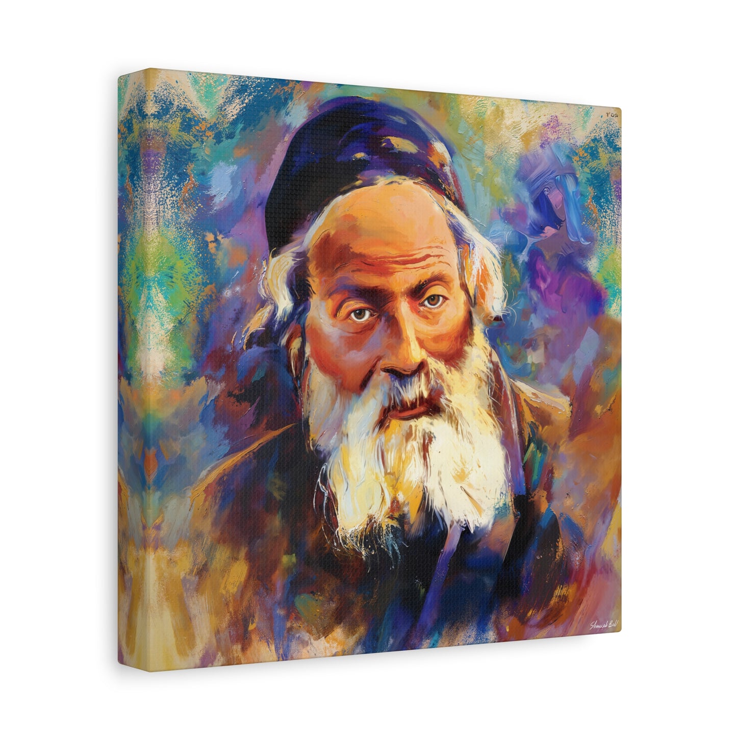 Chofetz Chaim Colorful Painting by Shmueli Bell, Gedolim picture, Jewish art, Chafetz Chaim Art Cavas Print