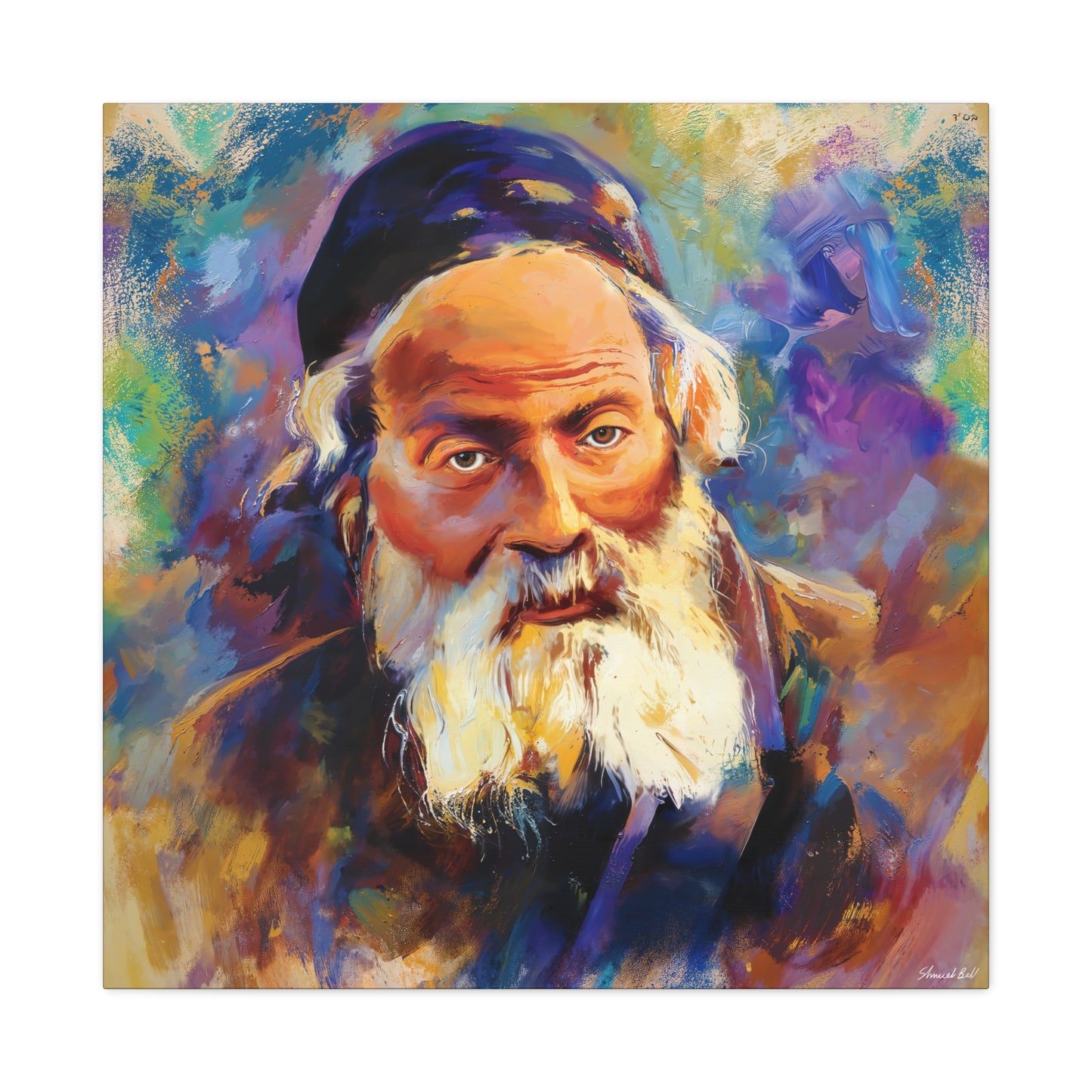 Chofetz Chaim Colorful Painting by Shmueli Bell, Gedolim picture, Jewish art, Chafetz Chaim Art Cavas Print