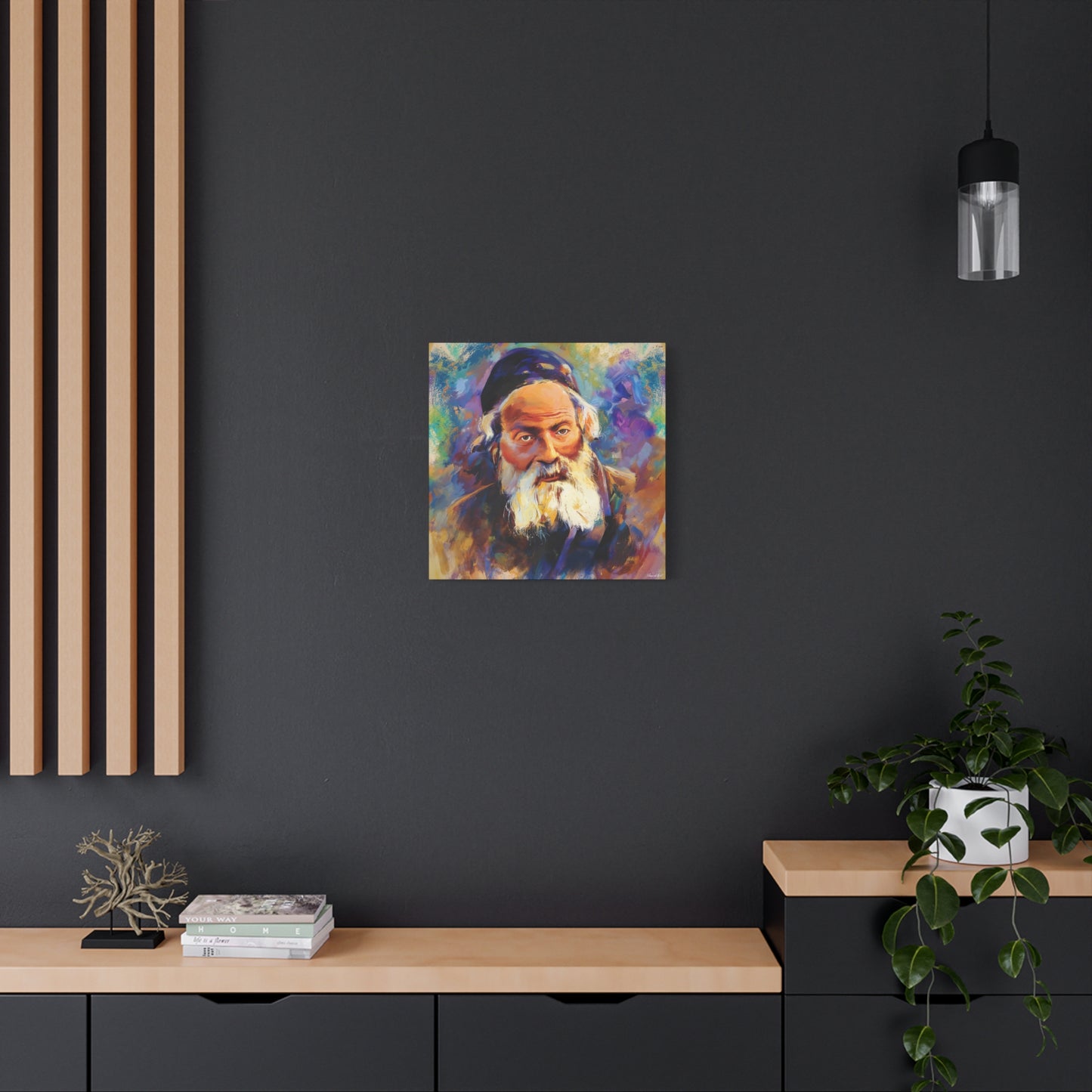 Chofetz Chaim Colorful Painting by Shmueli Bell, Gedolim picture, Jewish art, Chafetz Chaim Art Cavas Print