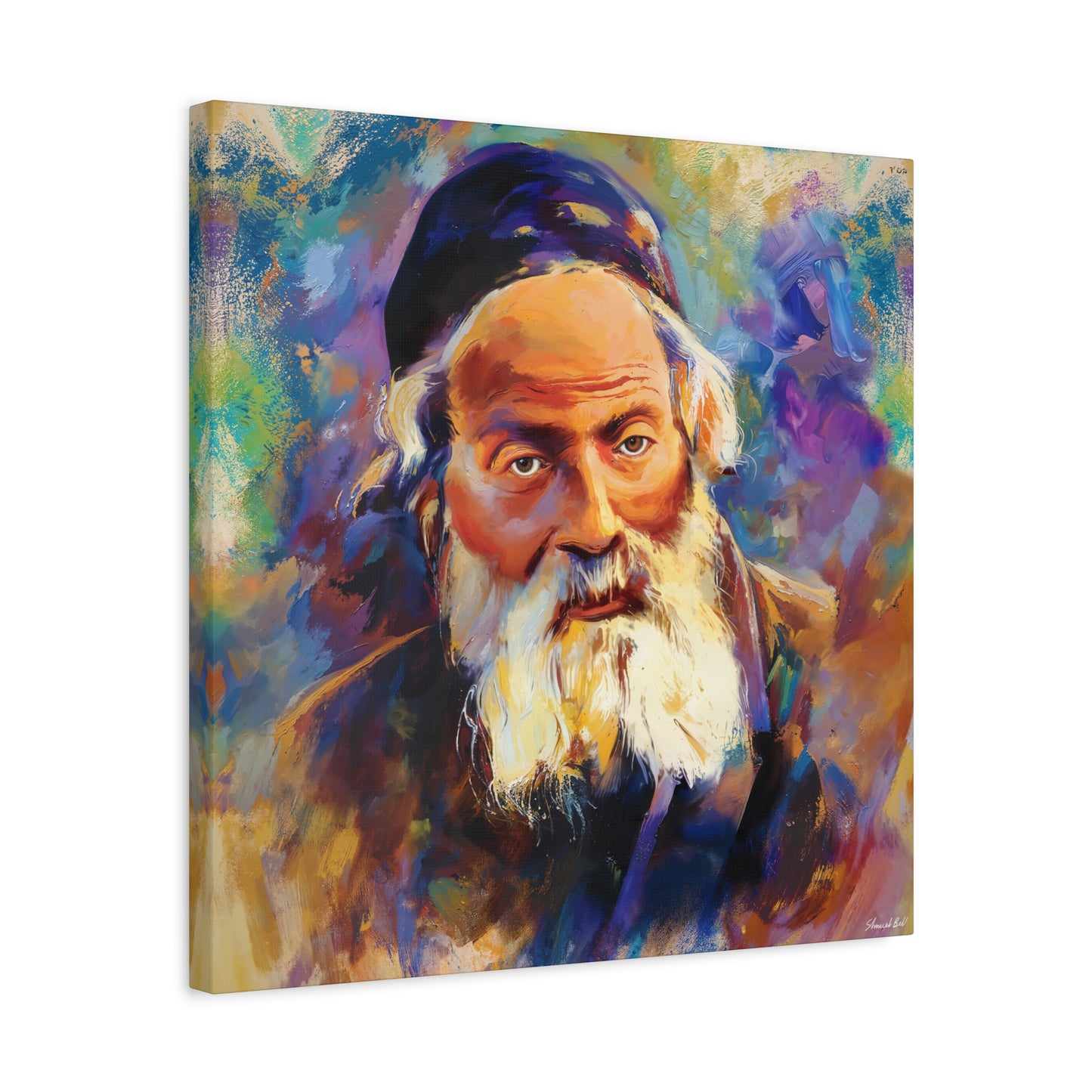 Chofetz Chaim Colorful Painting by Shmueli Bell, Gedolim picture, Jewish art, Chafetz Chaim Art Cavas Print
