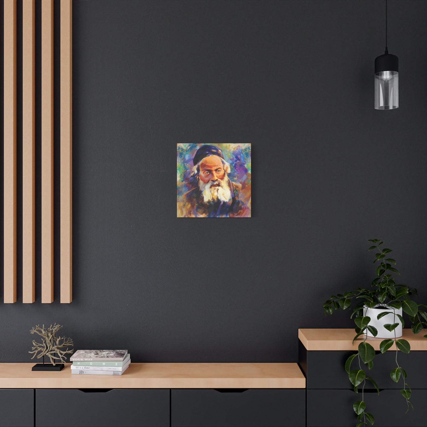 Chofetz Chaim Colorful Painting by Shmueli Bell, Gedolim picture, Jewish art, Chafetz Chaim Art Cavas Print