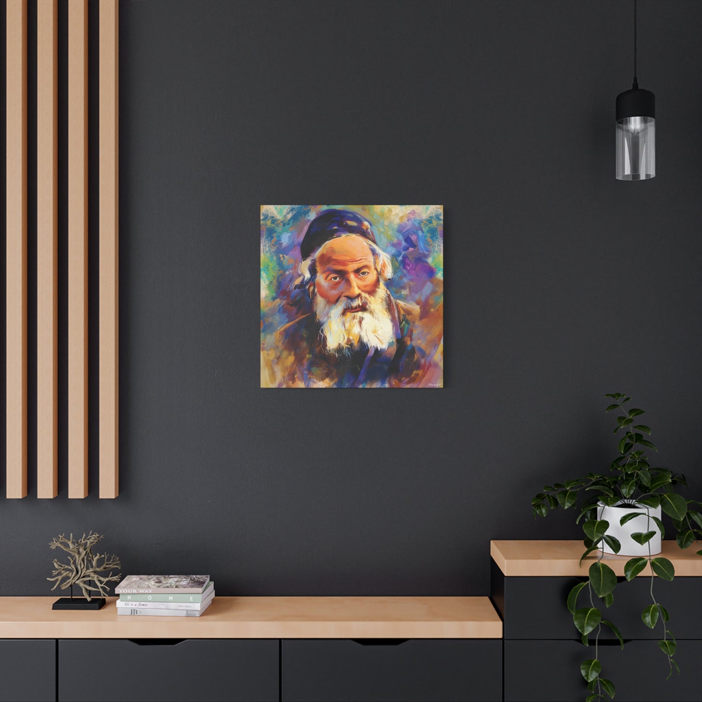 Chofetz Chaim Colorful Painting by Shmueli Bell, Gedolim picture, Jewish art, Chafetz Chaim Art Cavas Print