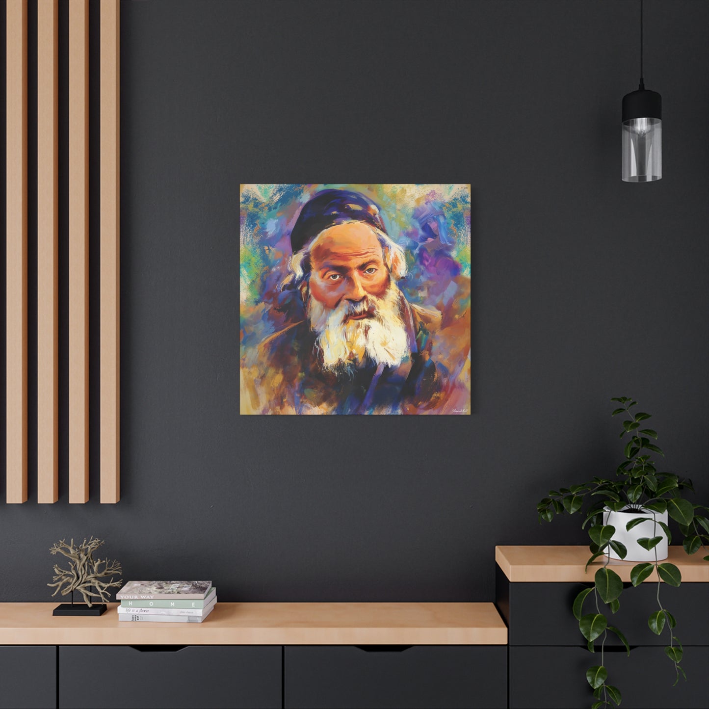 Chofetz Chaim Colorful Painting by Shmueli Bell, Gedolim picture, Jewish art, Chafetz Chaim Art Cavas Print