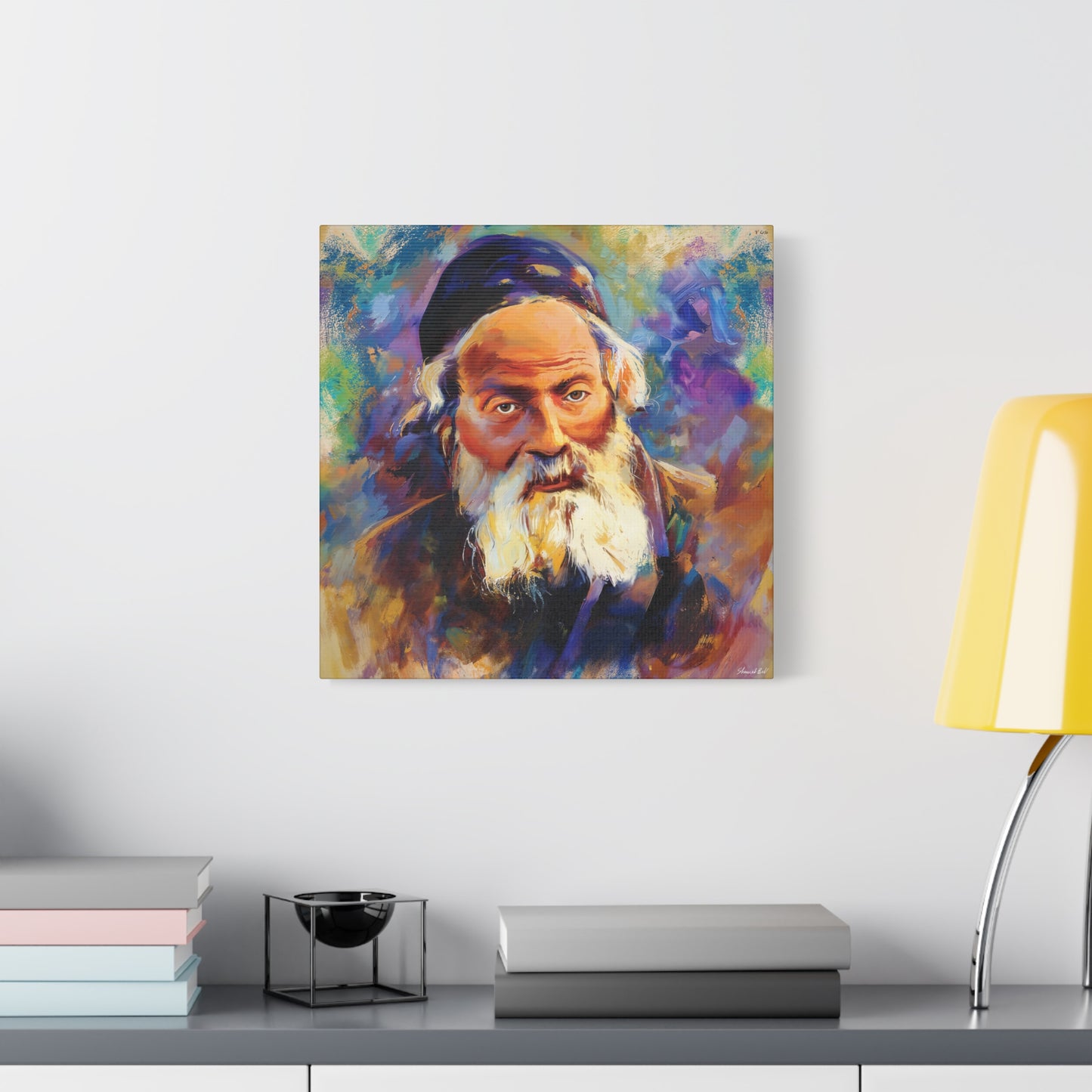 Chofetz Chaim Colorful Painting by Shmueli Bell, Gedolim picture, Jewish art, Chafetz Chaim Art Cavas Print