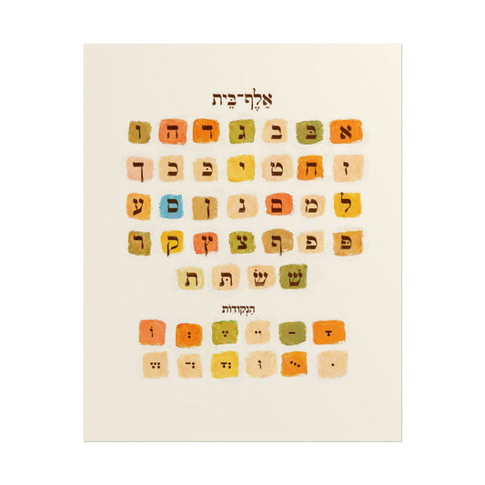 Alef Bet Jewish Kids Room Print | Hebrew Letters