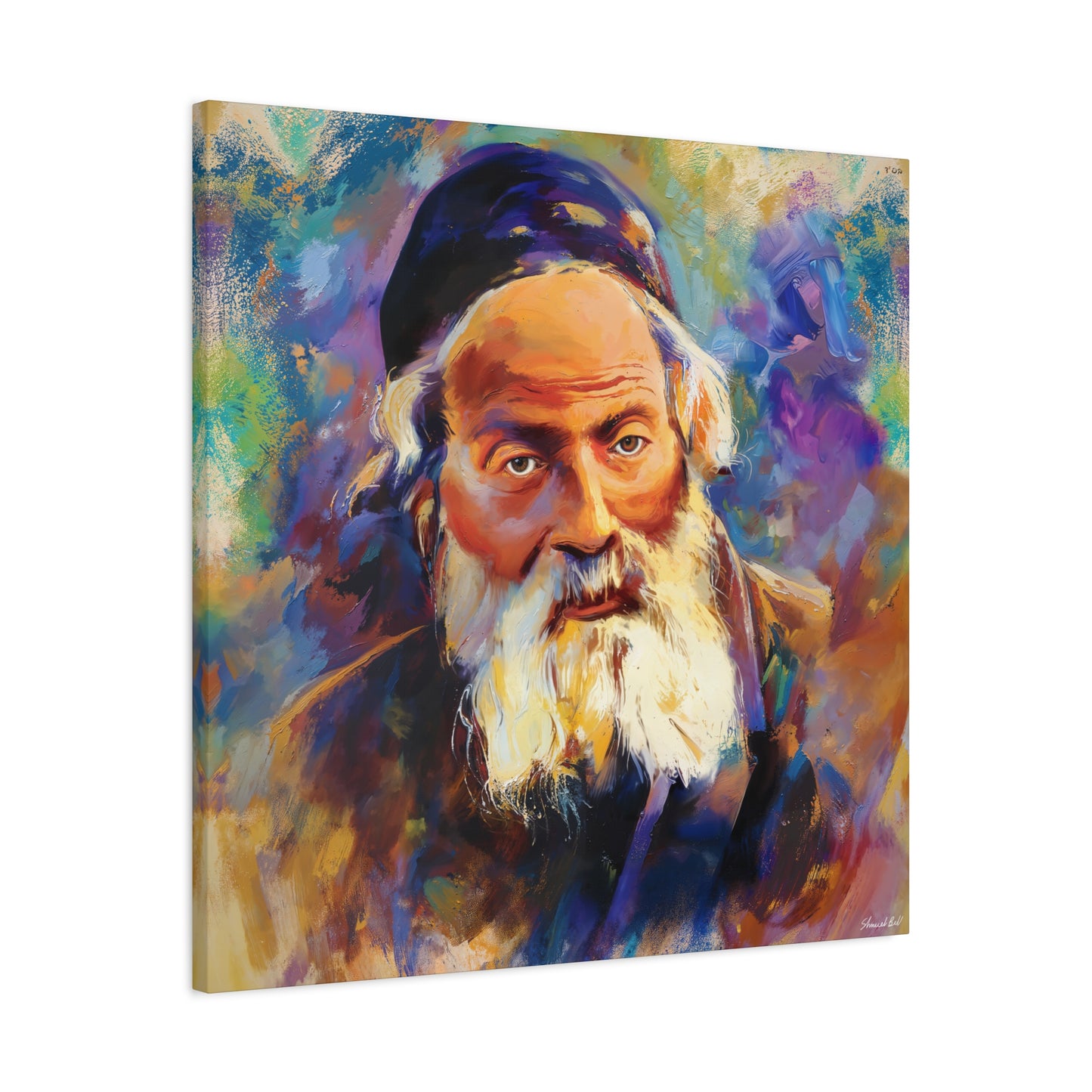 Chofetz Chaim Colorful Painting by Shmueli Bell, Gedolim picture, Jewish art, Chafetz Chaim Art Cavas Print