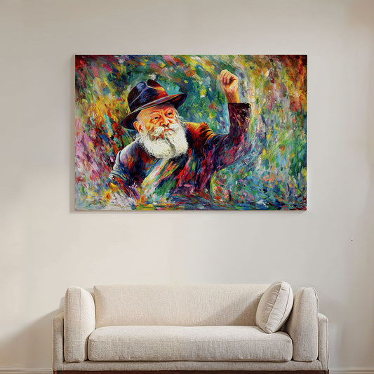 Lubavitcher Rebbe Waving Arm - Canvas Print