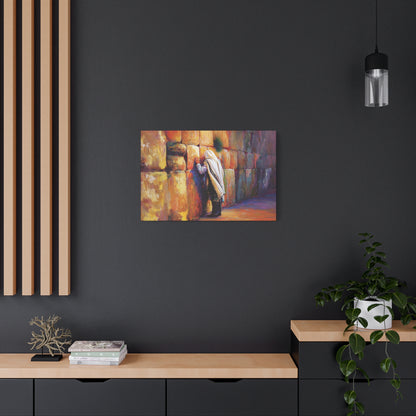 Praying at the Kotel (Western Wall ) Canvas |  Jewish Art