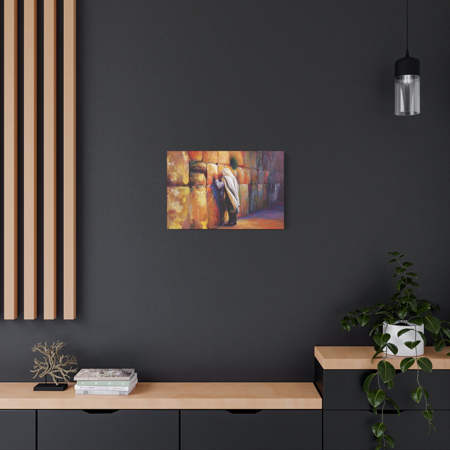 Praying at the Kotel (Western Wall ) Canvas |  Jewish Art