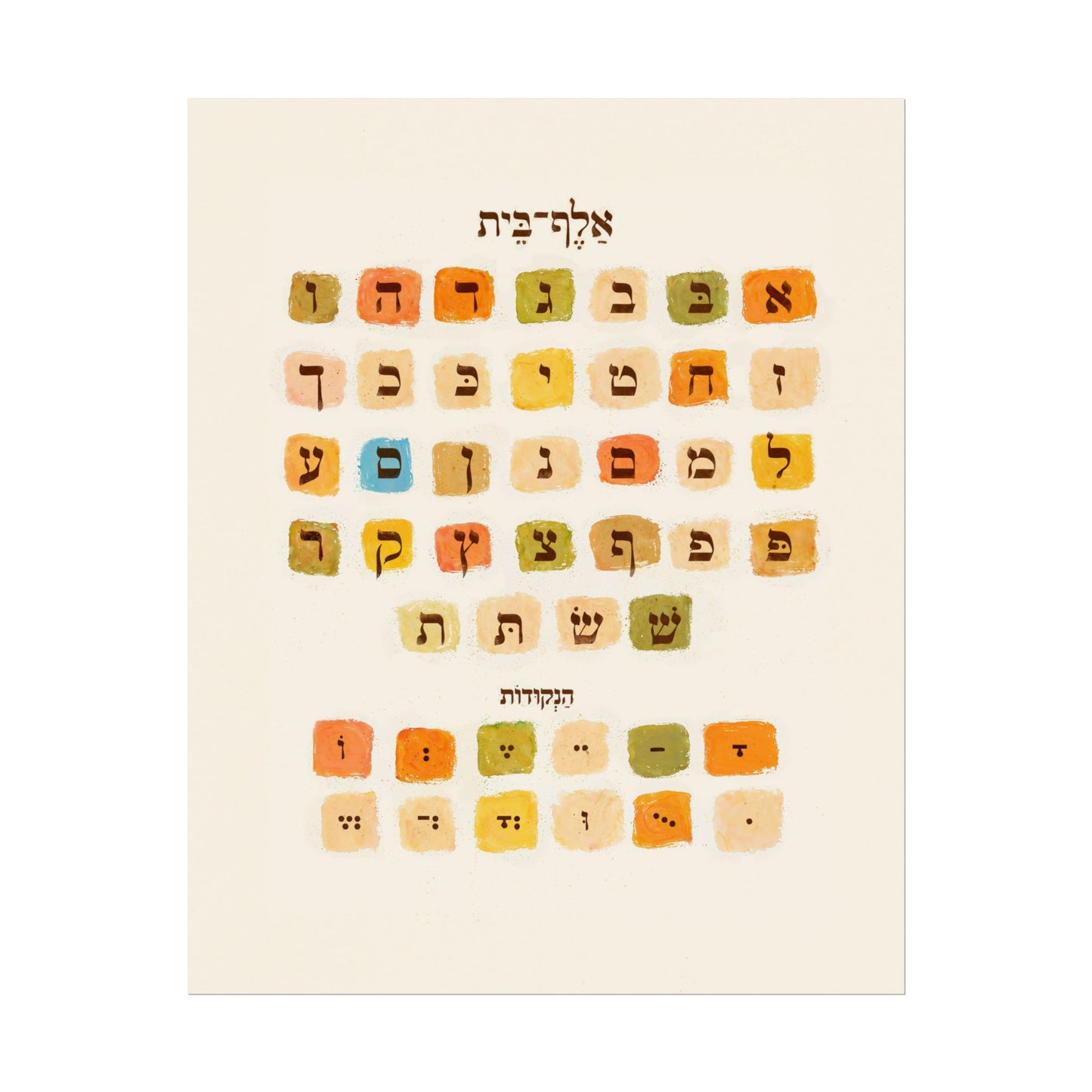 Alef Bet Jewish Kids Room Print | Hebrew Letters