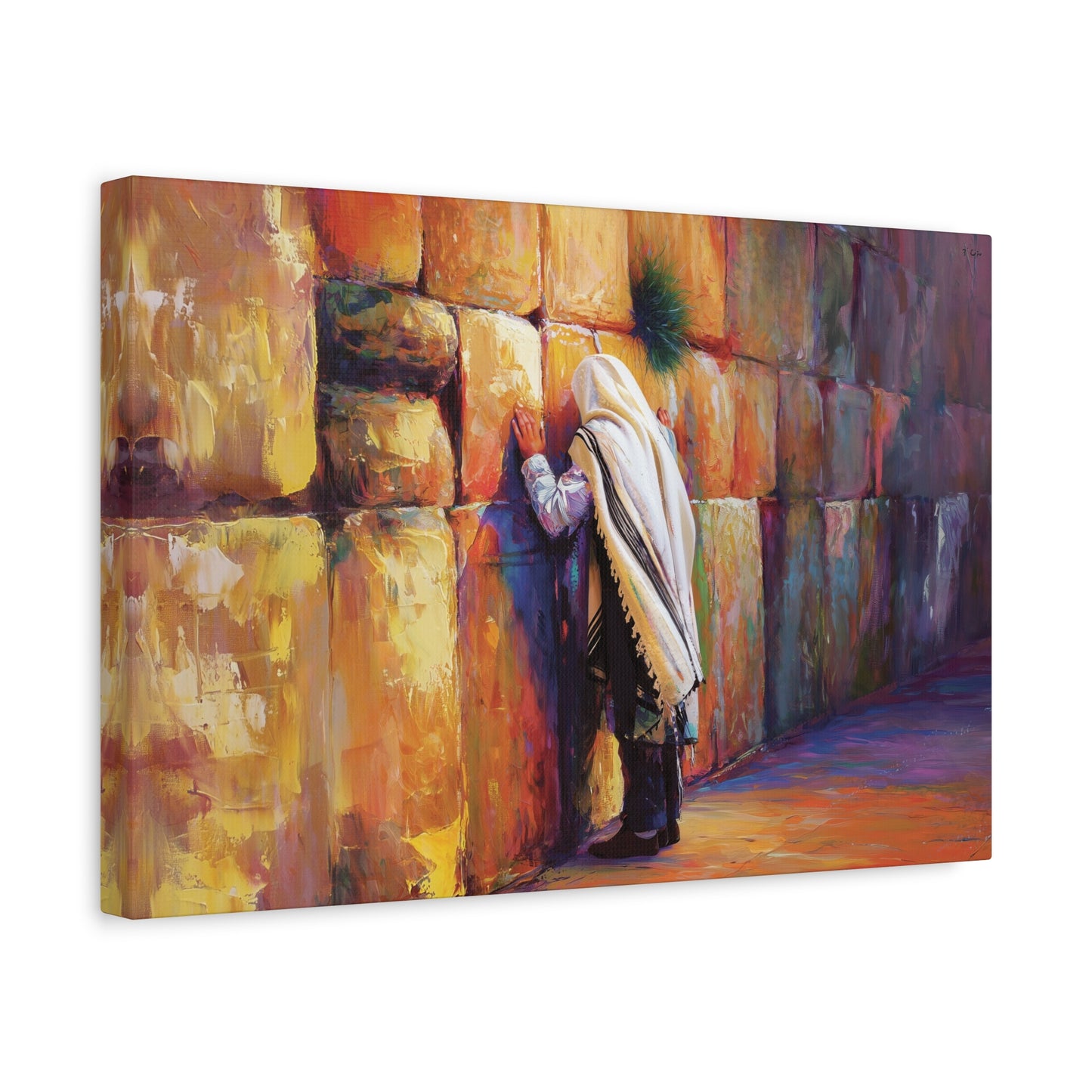 Praying at the Kotel (Western Wall ) Canvas |  Jewish Art