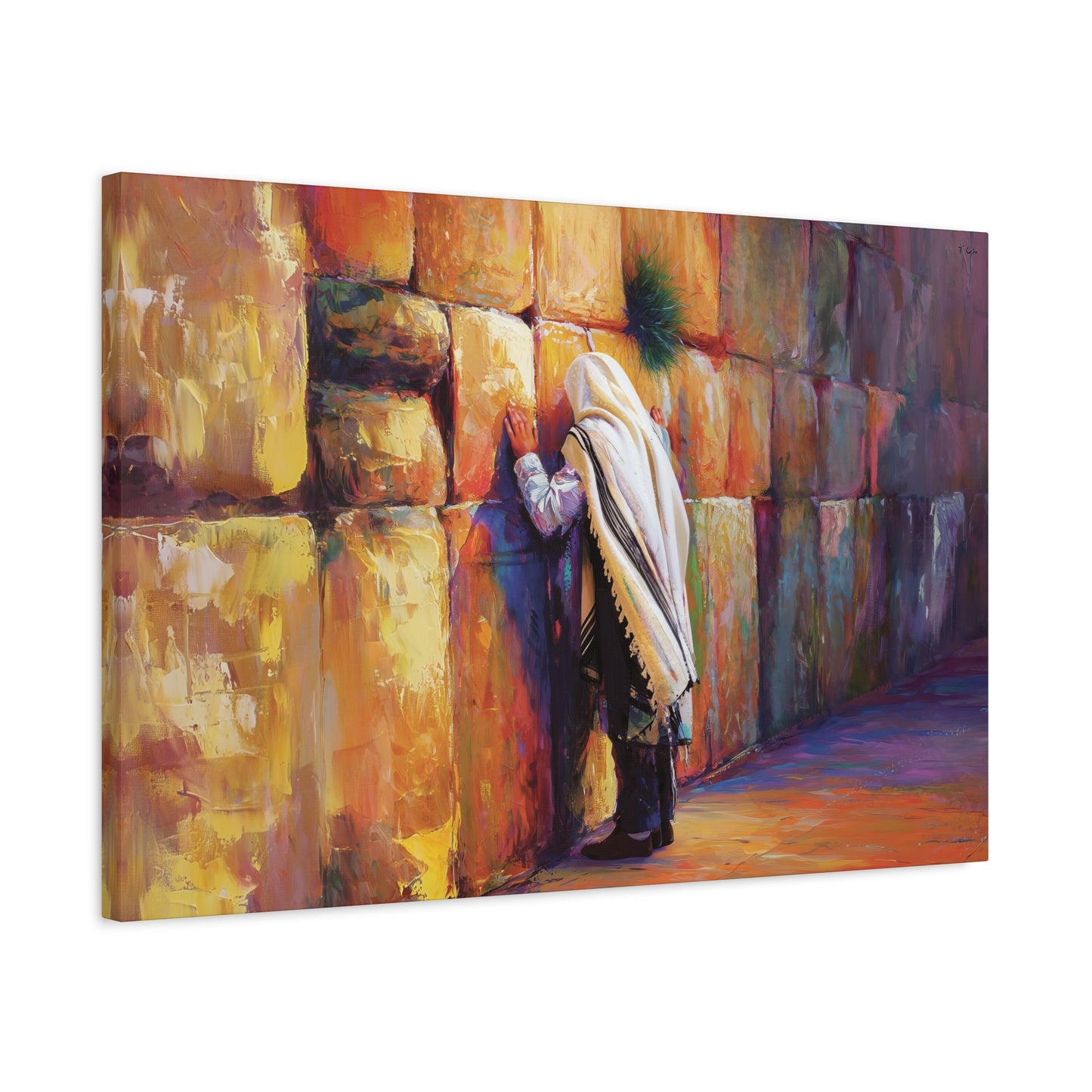 Praying at the Kotel (Western Wall ) Canvas |  Jewish Art