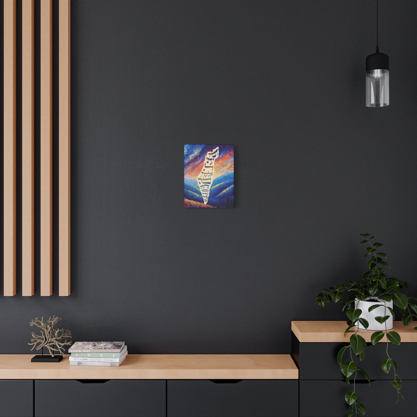 Israel Map Painting Canvas Israel Art Decor For Home or Gift, Am Yisrael Chai