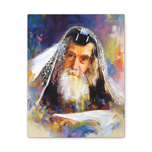 The Ribnitzer Rebbe Canvas Print, Vibrant Jewish Art Portrait, Judaica Wall Decor, Rivnitzer Rebbe