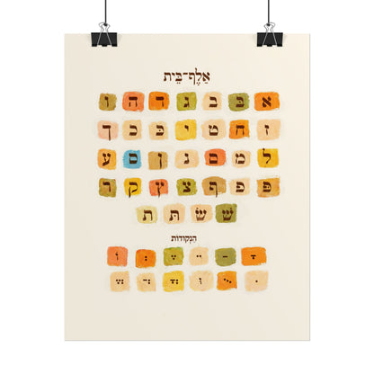 Alef Bet Jewish Kids Room Print | Hebrew Letters