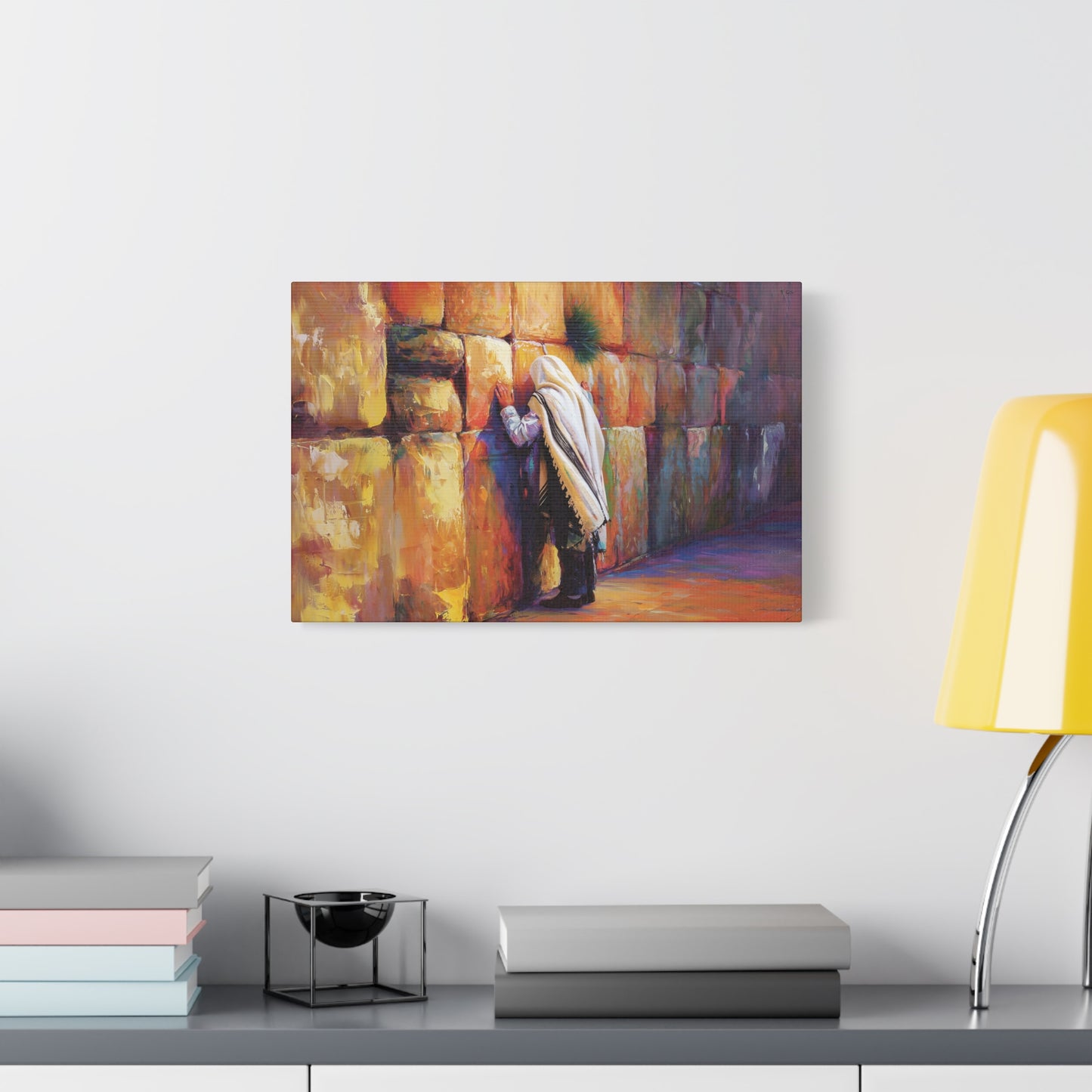 Praying at the Kotel (Western Wall ) Canvas |  Jewish Art