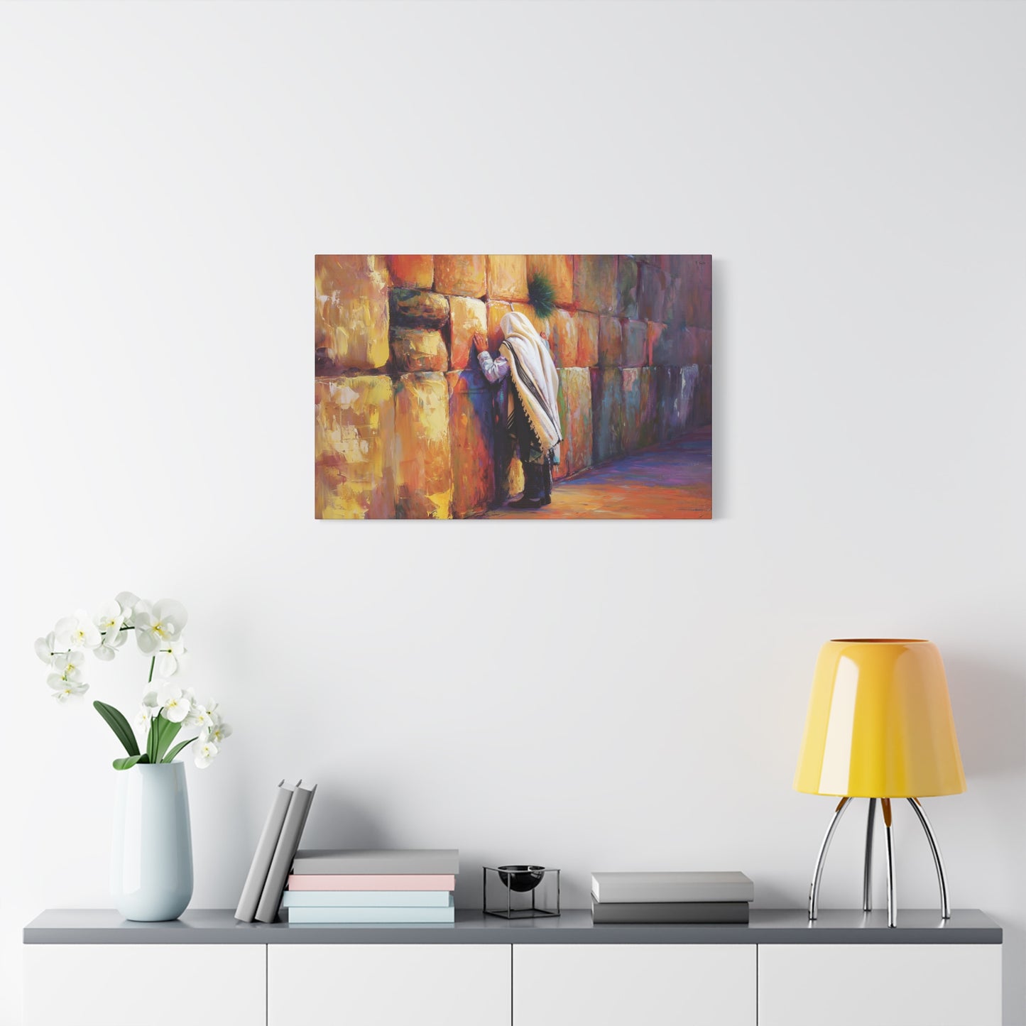 Praying at the Kotel (Western Wall ) Canvas |  Jewish Art