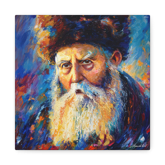 Frierdiker Rebbe colorful painting by Shmueli Bell, Chabad Lubavitch, Rebbe Rayatz Picture, Judaica art, Jewish Gedolim Art