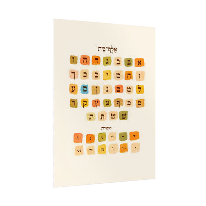 Alef Bet Jewish Kids Room Print | Hebrew Letters