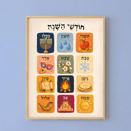Jewish Calendar Poster for Kids