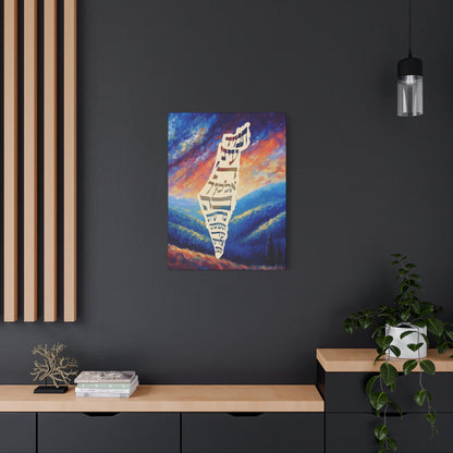 Israel Map Painting Canvas Israel Art Decor For Home or Gift, Am Yisrael Chai