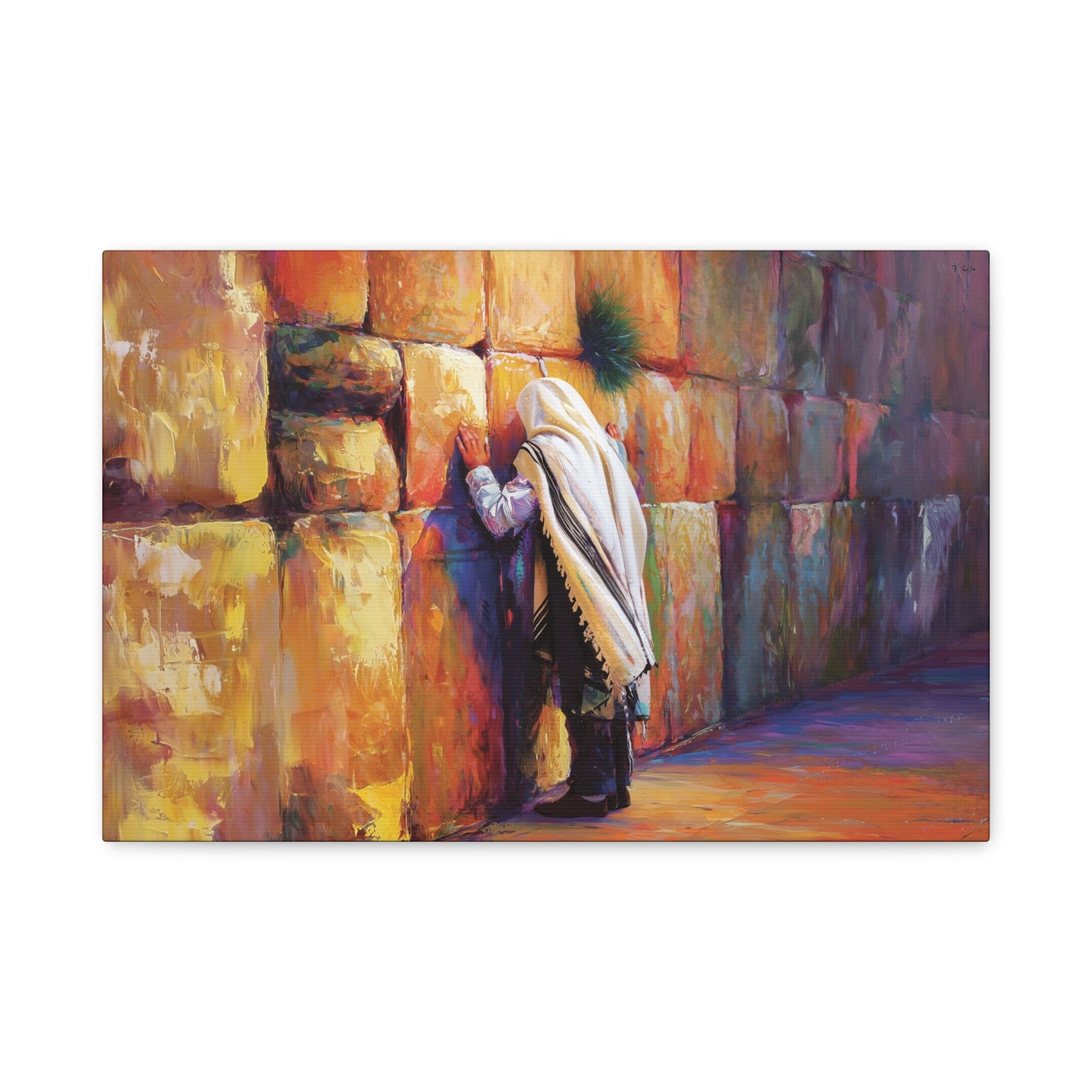 Praying at the Kotel (Western Wall ) Canvas |  Jewish Art