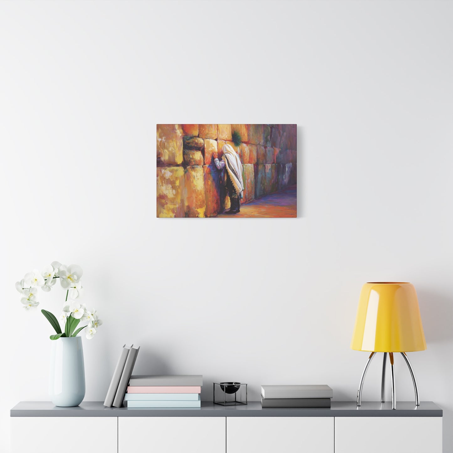 Praying at the Kotel (Western Wall ) Canvas |  Jewish Art