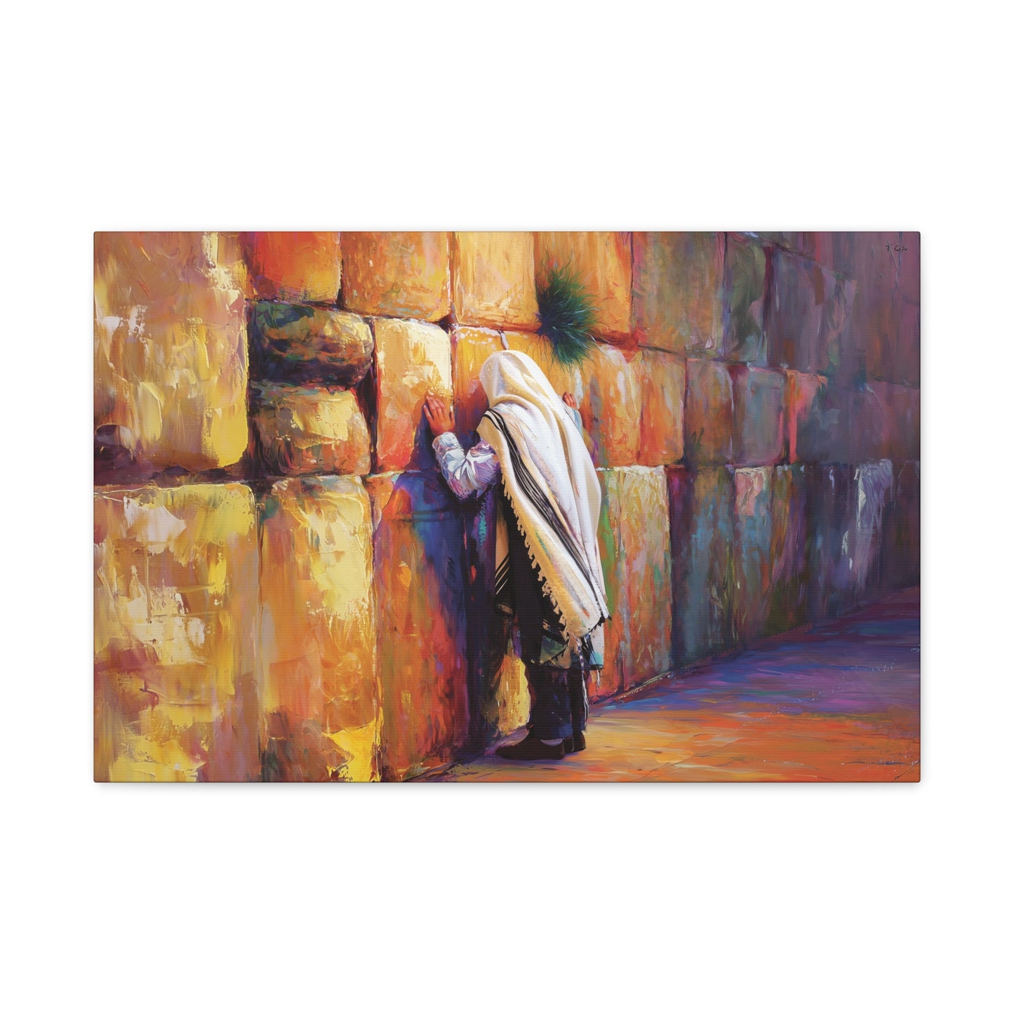 Praying at the Kotel (Western Wall ) Canvas |  Jewish Art
