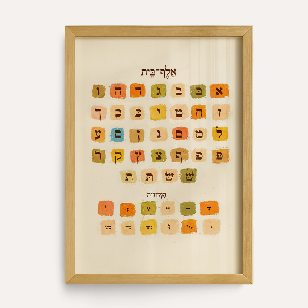 Alef Bet Jewish Kids Room Print | Hebrew Letters