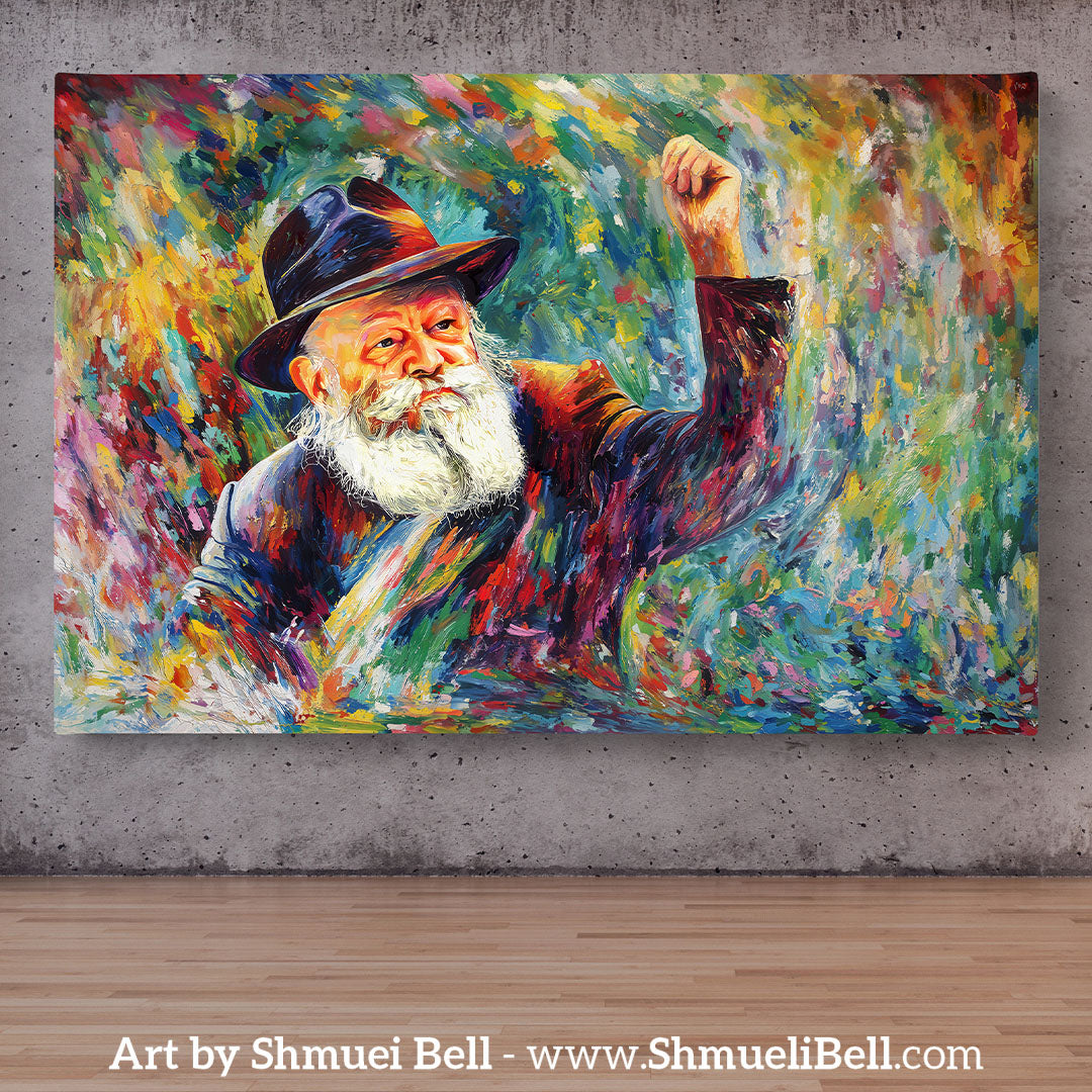 Lubavitcher Rebbe Waving Arm