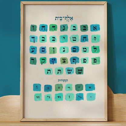 Alef Bet Jewish Kids Room Print | Hebrew Letters